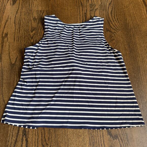 Lands End Womens Navy Blue White Striped Tankini Swim Suit Top Plus Size 22W - Picture 2 of 6